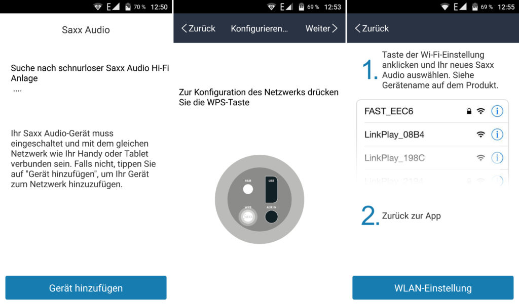 Mit der kostenfreien Smartphone-App werden die airSound-Lautsprecher ins WLAN eingebunden.