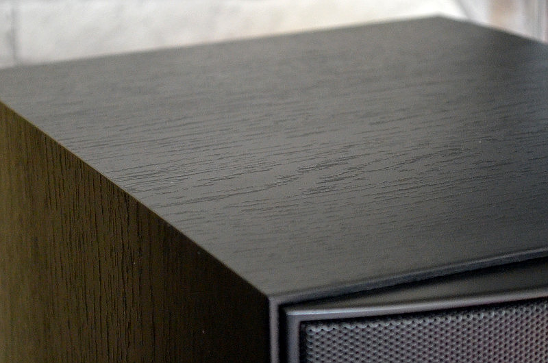 Das Gehäuse macht dank des Vinylfurniers in "Esche schwarz" einen hochwertigen Eindruck - bei einem Paarpreis von 300 Euro keineswegs selbstverständlich.