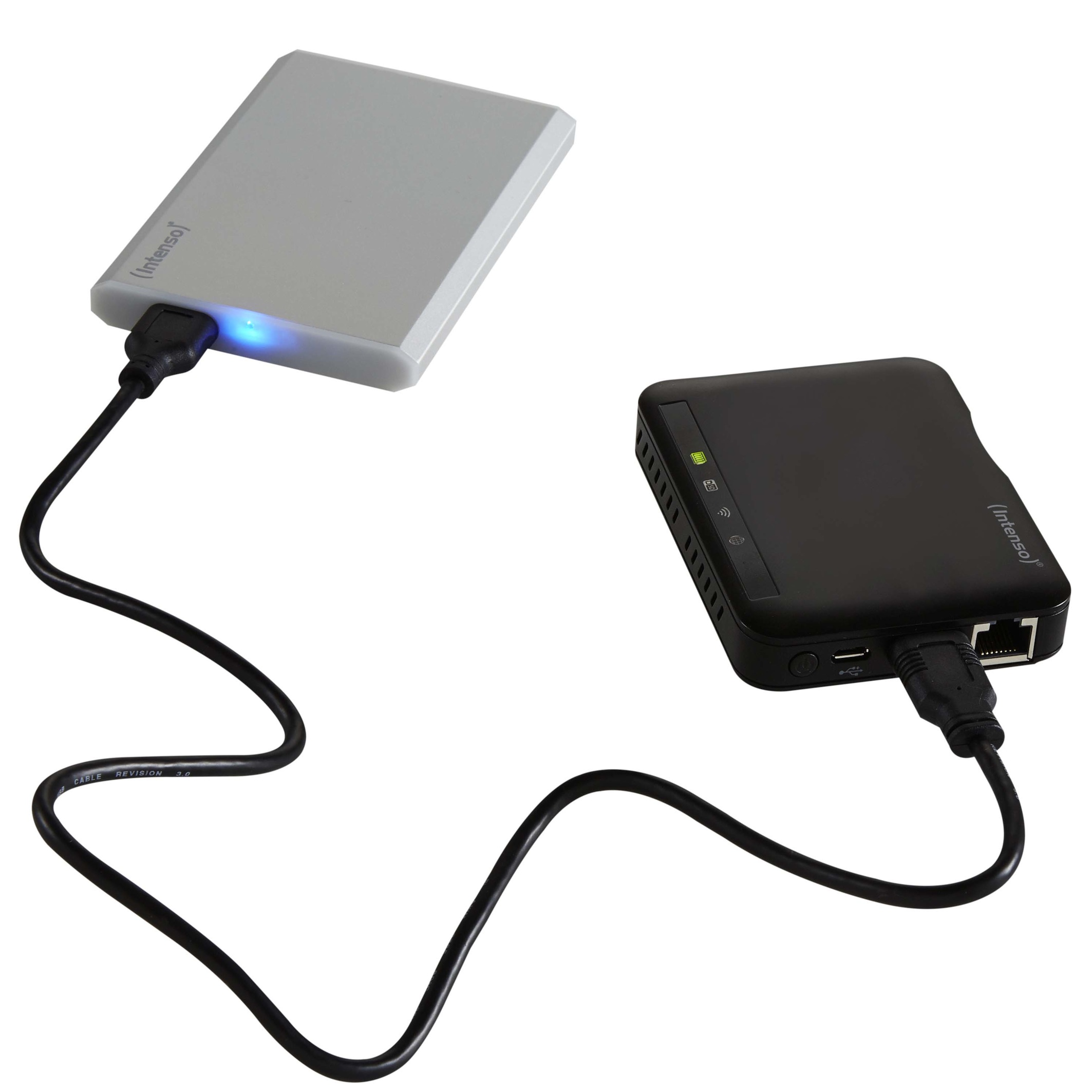 Auch von externen Festplatten bzw. direkt vom Rechner lassen sich Daten kabellos auf das Smartphone oder das Tablet übertragen.