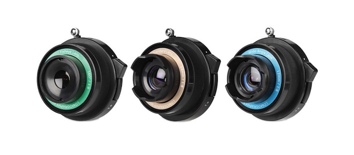 Das superkreative Linsenset: Das Set enthält eine Fisheye Linse für 160° Bilder, eine 12mm Weitwinkellinse und eine Standard 24mm Linse.