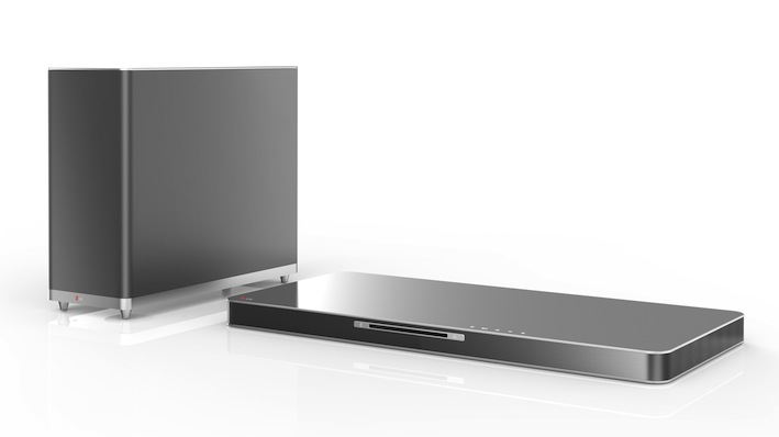 Die von LG angebotenen zahlreichen Sound Bar-Optionen bilden die perfekte Ergänzung zu den TV-Geräten in verschiedenen Größen und Designs. So passt beispielsweise das Modell NB5540 dank seines minimalistischen Designs in einem polierten dunklen Silberton perfekt zu modernen TV-Geräten mit schmalem Rahmen.