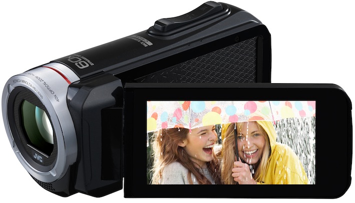 Zwei neue Everio Outdoor-Camcorder (im Bild der GZ-RX115) mit 4-fach geschütztem Gehäuse, 8 GB internem Speicher, integriertem Hochleistungsakku, 40-fach HD-Zoom, Wi-Fi, AVCHD Progressive.