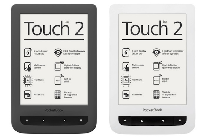 PocketBook Touch Lux 2 ist in Weiß und Dunkelgrau erhältlich und liest 18 Textformate ohne Umwandlung.