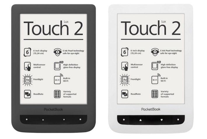 PocketBook Touch Lux 2 ist in Weiß und Dunkelgrau erhältlich und liest 18 Textformate ohne Umwandlung.