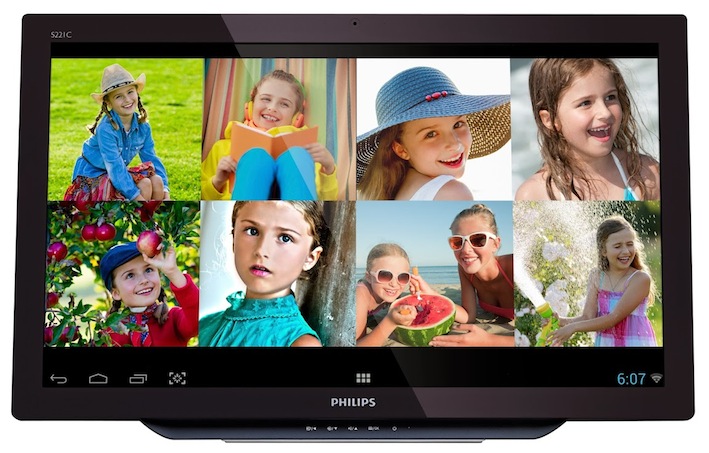 Computer und Monitor in einem:  Philips Smart All-in-One Display S221C4AFD mit Touchsteuerung.