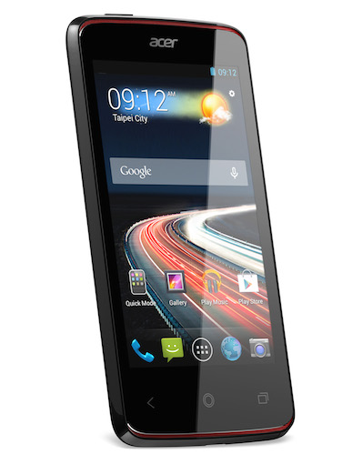 Acer Liquid Z4: Hochwertiges Design mit den Farboptionen Titanic Black und Essential White.