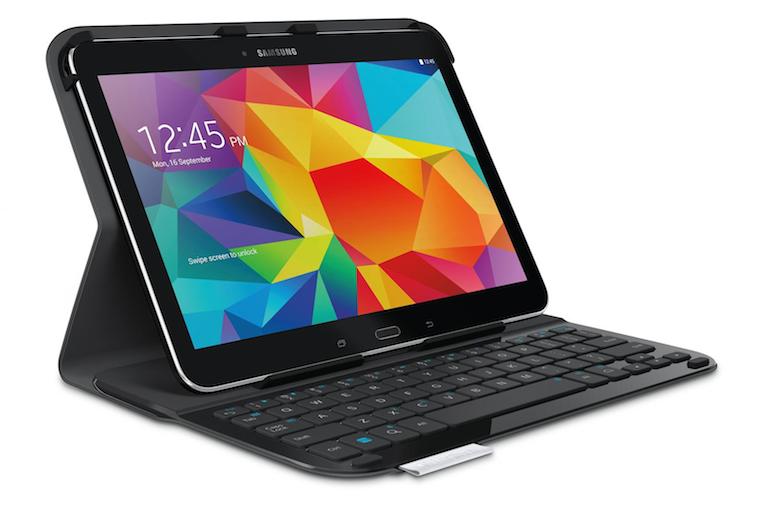 Logitech Ultrathin Keyboard Folio bietet höchsten Tippkomfort und schützt das Tablet auf der Vorder- und Rückseite.