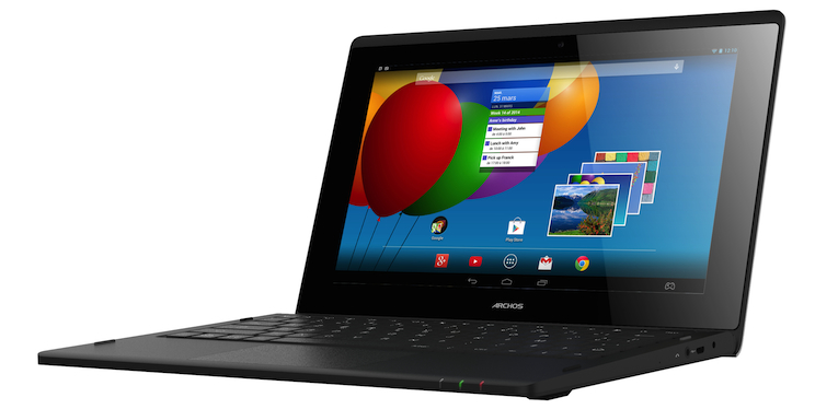 Das ARCHOS ArcBook verfügt über ein 10.1 Zoll großes Touchscreen-Display sowie eine vollwertige Tastatur mit Tasten für Android Shortcuts für schnelles Tippen.