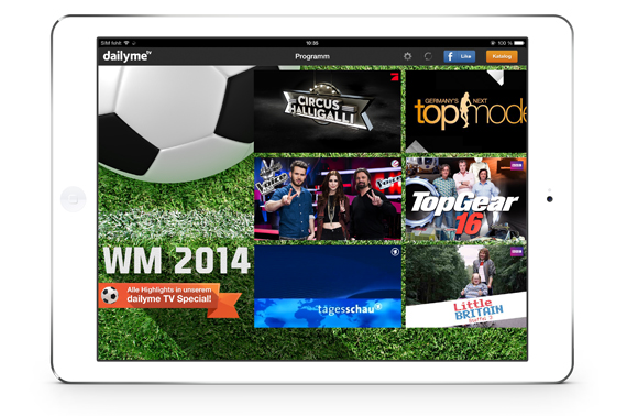 Fußball-Weltmeisterschaft auf dem Second Screen: TV-App dailyme TV mit großem Special.