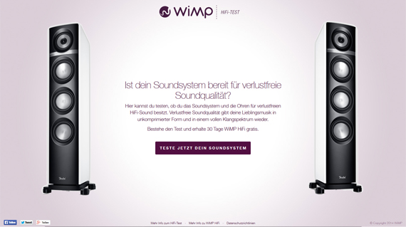 Auf der neuen Website hifisoundtesten.de kann jeder schnell und einfach testen, ob sein Audiosystem die Musik in gewünschter Qualität wiedergibt.