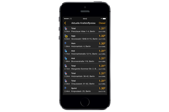 Als erste Navigations-App überhaupt zeigt Navigon dem Nutzer nun aktuelle Benzinpreise in seiner Umgebung an.