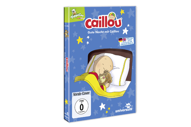 Mit Caillou wird das Schlafengehen zum Abenteuer! Die DVD "Gute Nacht mit Caillou" erzählt zwölf aufregende Gute-Nacht-Geschichten des kleinen Helden. (© Universum Film)