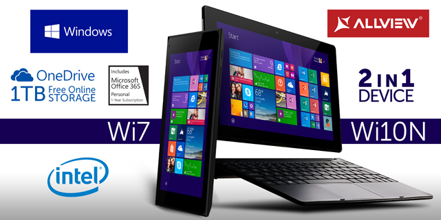 Allview präsentiert zwei neue Windows-Geräte: Das 7-Zoll-Tablet Wi7 und das Netbook Wi10N.