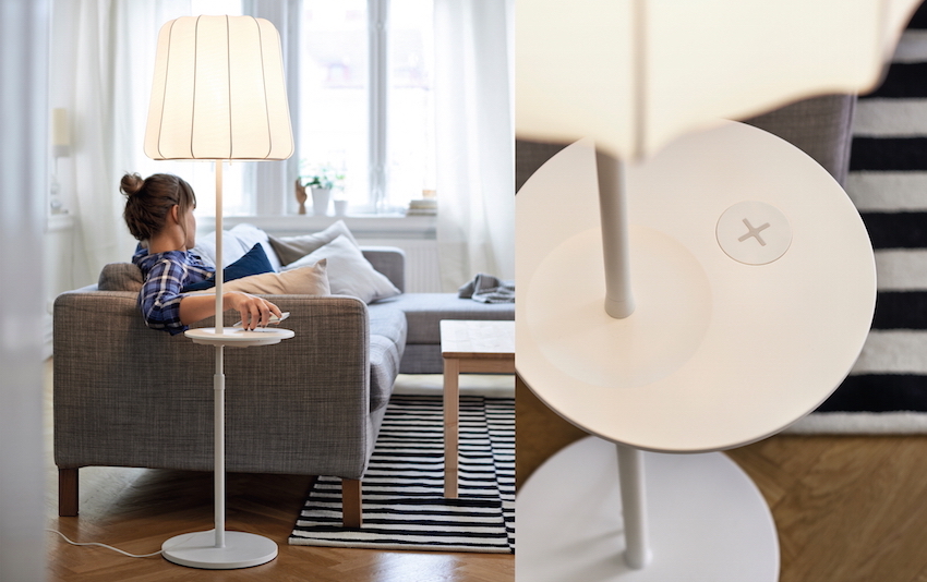 Neue IKEA Design-Kollektion mit kabelloser Ladefunktion: Möbel mit innovativer Technik machen das Leben zu Hause noch angenehmer.