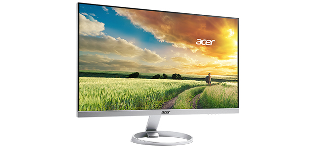 Sowohl optisch als auch akustisch ein Highlight: Der Acer H257HU besticht durch ein markantes Design mit elegantem Standfuß.