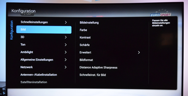 Die vielfältigen Anpassungsoptionen holen für den persönlichen Geschmack das Maximum aus dem riesigen Potenzial des Philips-TV raus.