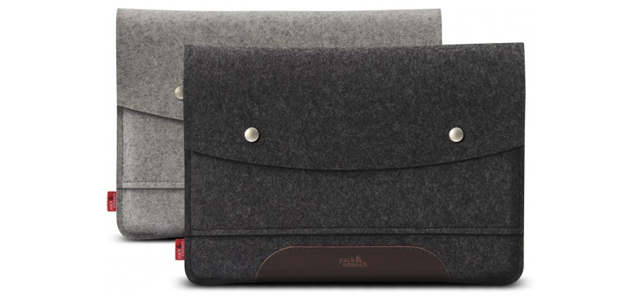 Pack & Smooch kombiniert Wollfilz und Naturleder zur zeitlosen MacBook-Tasche Hampshire.
