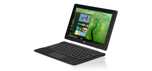 Das SurfTab twin mit Windows 10 ist Tablet und Notebook in einem.
