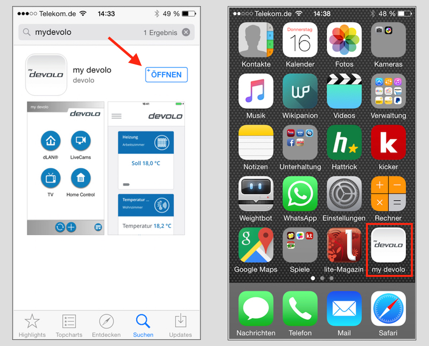 Kinderleicht: Nach „mydevolo“ im entsprechenden App-Store suchen. Ist die entsprechende App erst installiert, hat der Nutzer freien Zugang zu sämtlichen Einstelloptionen des eigenen Devolo-Sicherheitspaketes.