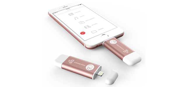 Passt nicht nur farblich ideal zum neuen iPhone 6s: der Premium-Speicherstick iKlips mit Lightning und USB 3.0.