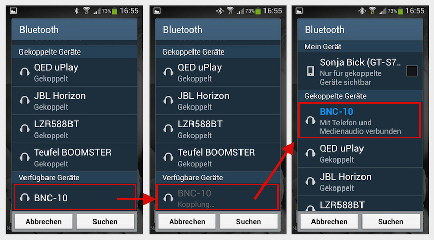 Der kabellose Verbindungsaufbau via Bluetooth zeigt sich als kinderleicht.