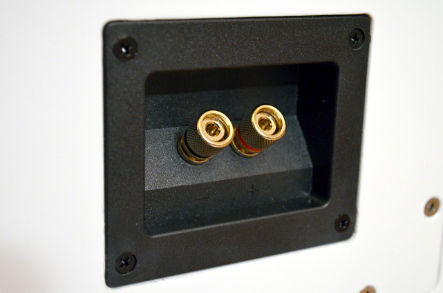 Die vergoldeten Schraubklemmen sind für Kabel mit bis zu vier Millimetern Durchmesser geeignet.