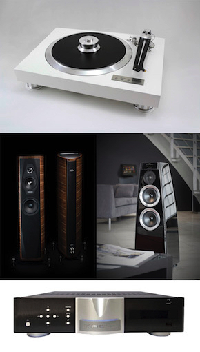 Mit dabei sind Systemkomponenten von EAT, Sooloos, Krell, Sonus faber, Meridian und Velodyne