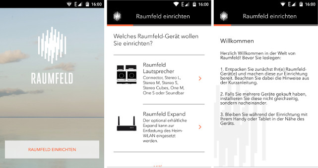 Die kostenlose "Raumfeld Controller"-App ist bei der Einrichtung des Sounddecks eine große Hilfe.