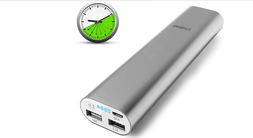 Ladestation mit einer Kapazität von 10.400 mAh sorgt dafür, dass Smartphones & Co. Auch bei langer und intensiver Nutzung nicht schlapp machen