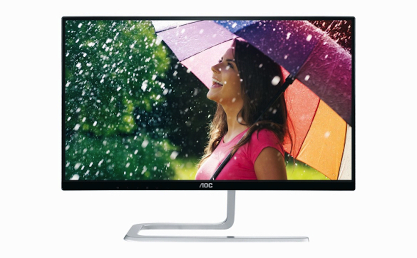 AOC präsentiert erstmals zwei Design-Monitore mit nahezu rahmenlosem Design und einzigartigem asymmetrischen Standfuß