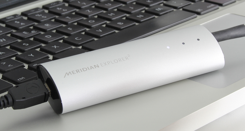 Mit seinem Gewicht von gerade einmal 41 Gramm, beweist sich der Meridian Explorer2 als perfektes Klangugrade für unterwegs.