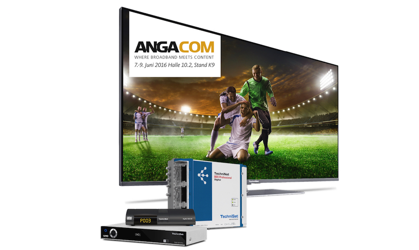 TechniSat, einer der führenden deutschen Hersteller für Digitalreceiver und TV-Geräte, präsentiert auf der ANGA COM, der Fachmesse für Breitband, Kabel und Satellit, vom 7. bis 9. Juni 2016 spannende Produkthighlights