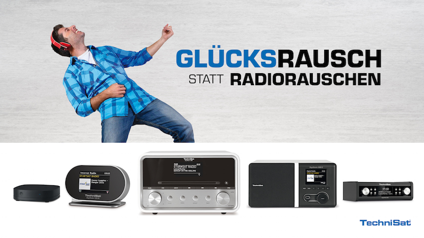 Unter dem Motto „Glücksrausch statt Radiorauschen“ startet TechniSat daher ab Juni eine neue Kampagne in Zusammenarbeit mit dem Fachhandel, um die Vorzüge des digitalen Radioempfangs bekannt zu machen