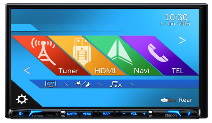NX706E ist ein 2 DIN-Navigationssystem in elegantem und ausgefeiltem Design. Der Fahrer verfügt über einen 7-Zoll-Farb-LCD-Touchscreen, der während der Fahrt höchsten Komfort bietet.