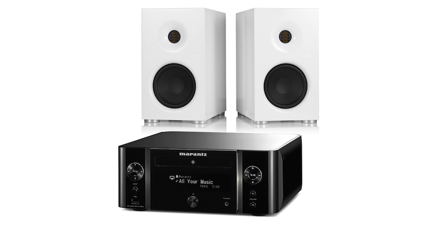 Stereopaket, bestehend aus den Kompaktlautsprechern Saxx coolSOUND CX 30 und dem WLAN-Receiver MARANTZ M-CR611 für EUR 1111,- 