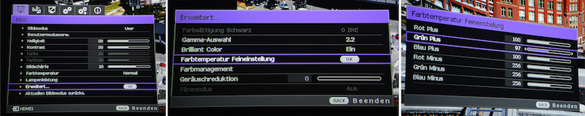 Mit nur wenigen Handgriffen ist es möglich, dem BenQ TH683 angenehme Farben zu entlocken.