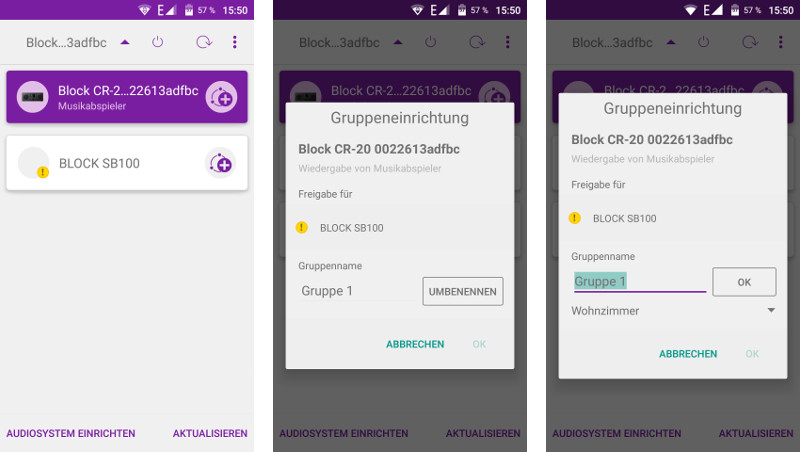 Per App lassen sich auch mehrere Geräte miteinander zu einem Multiroomsystem kombinieren.