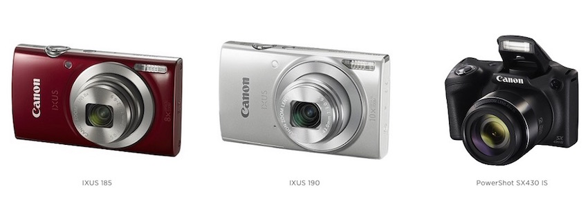 Canon stellt drei neue Kompaktkameras vor, die ganz unkompliziert jeden spontanen Moment festhalten: die stilvollen Modelle IXUS 185 und IXUS 190 sowie die PowerShot SX430 IS Mini-Bridge-Kamera mit Superzoom
