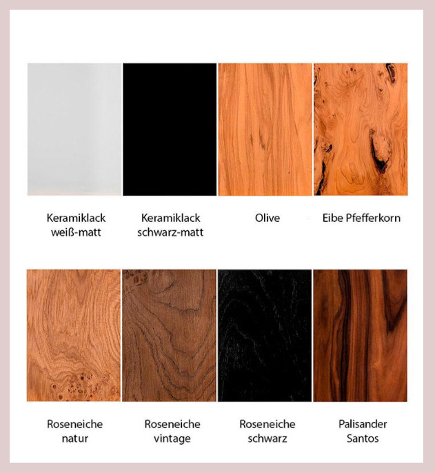 Die No.3 ist – wie alle Modelle von Spatial Europe – in verschiedensten Optiken erhältlich. Neben der Keramiklackierung in den Standard-Farben Mattweiß oder Mattschwarz sind auf Anfrage sämtliche RAL-Kolorierungen realisierbar. Bei den Echtholzfurnieren gesellen sich zu der Roseneiche natur-Version unseres Testmodells zwei alternative Rosenholz-Ausführungen und drei andere Holz-Arten.