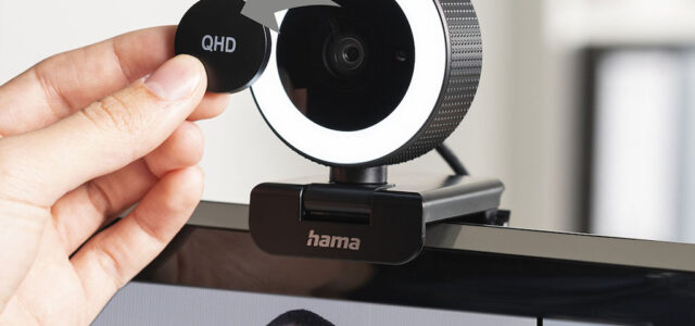 Hama Webcam mit Ringlicht und Mikrofon