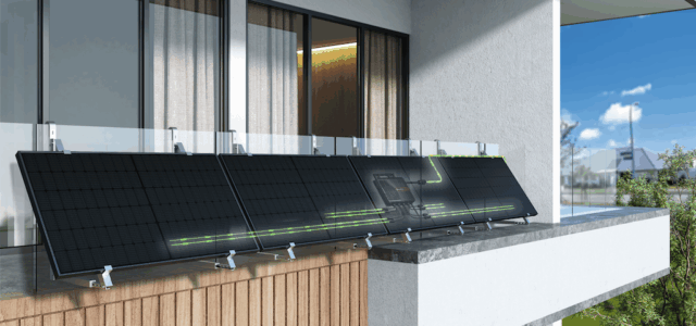 SOLARWAY Balkonkraftwerk mit 2000 Watt peak Solarleistung mit einer Nennleistung von 600 bis 2000 Watt
